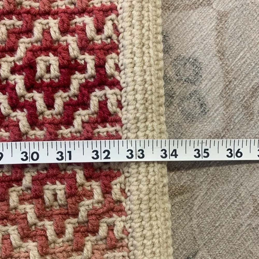 Handcrafted Mosaic Crochet Geometric Blanket